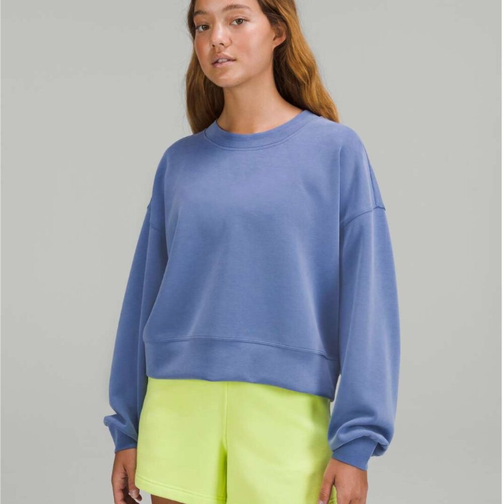 Lululemon Perfectly Oversized Cropped Crew *Softstreme Water Drop